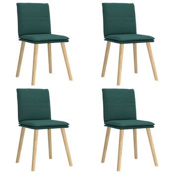 Sillas De Comedor 4 Unidades Tela Verde Oscuro Vidaxl