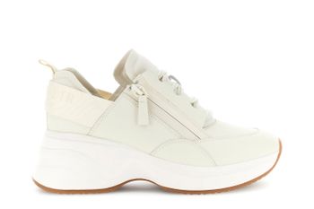 zapatillas de running con cremallera y forro de piel off white