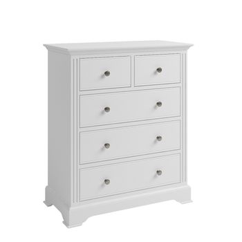 Grace White 2 Over 3 Drawer Chest