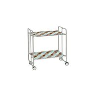 carrito auxiliar plegable bauhaus con ruedas r armazon metalico gris 2 niveles 4 posiciones ajustables86