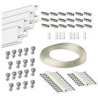pack basic rm de 9 metros de guias color blanco con 18 colgadores nylon para colgar cuadros o marcos
