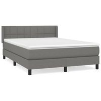cama tapizada 193x147x88 cm tejido - gris