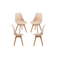pack 4 sillas synk basic de polipropileno 825353 cm - beige
