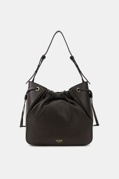 Bolso Tipo Cubo De Cuero Genuino Helene