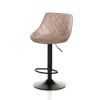 set de 2 taburetes en simil piel marron claro