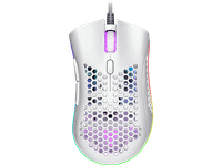 raton gaming - isy igm-4500-wt por cable iluminacion led rgb 7200 ppp ultraligero blanco