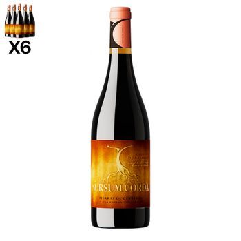 Arte Sabor Caja De 6 Botellas De Vino Tinto Sursum Corda Crianza. 100% Garnacha, Crianza De 12 Meses, Cebreros. Vendimia Del 2021. 75cl Con 14,5% Vol. 7,5x7,5x30 Cm. Color: Único