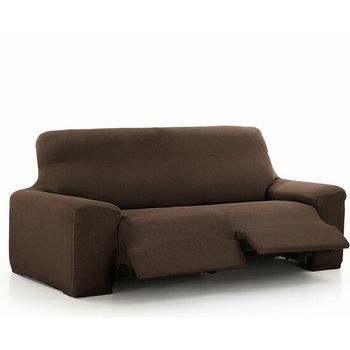 Funda De Sofá Relax Elástica Vega Para Sofá De 3 Plazas Con 2 Reposapiés Marrón