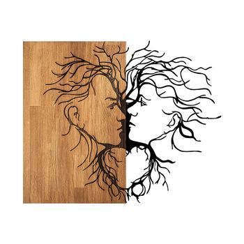 Decoración Pared De Madera Love-315 Nogal Negro 96x3x79 Cm