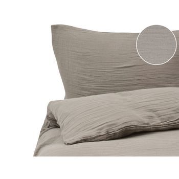 Conjunto De Funda De Edredón Moderna De Muselina De Algodón 220 X 240 Cm Gris Pardo Sumner