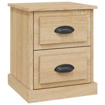 Mesita De Noche Madera Contrachapada Roble Sonoma 39x39x47,5 Cm Vidaxl