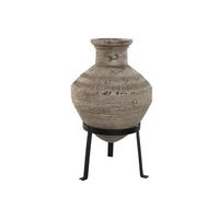 jarron magnesia metal 30x30x47 beige