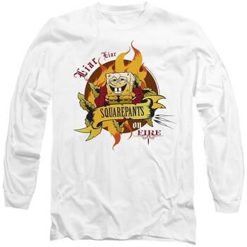 Spongebob Squarepants Camiseta manga larga Liar Liar Pants On Fire para mujer