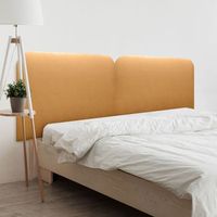 dhome cabecero dorado curvo tapizado en polipiel 190 dual con patas altura 125cm para pared acustico absorbente cama dormitorio dorado 190 dual
