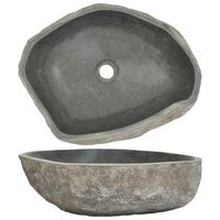 lavabo ovalado piedra de rio 45-53x34-41 cm vidaxl