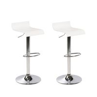 conjunto de 2 sillas de bar de madera blanco plateado giratorio reposapies altura ajustable valencia