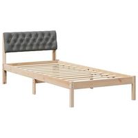 estructura de cama con cabecera negro y gris oscuro 90 x 200 cm vidaxl