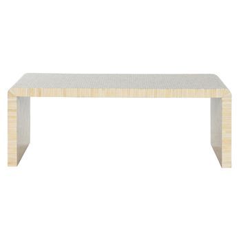 Mesa Centro Hueso 128x61,5x47 Taracea Hecho A Mano