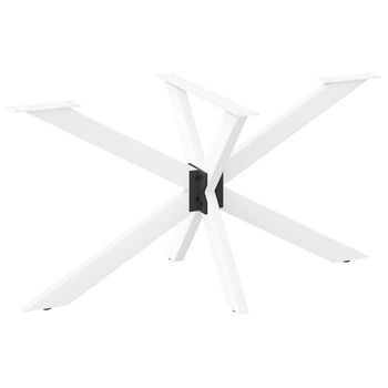 Pata De Mesa De Comedor Forma Araña Blanca 120x68x(72-73) Cm Acero Vidaxl