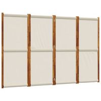 biombo separador de ambientes 4 paneles 280 x 180 cm textileno gris y madera dec030865