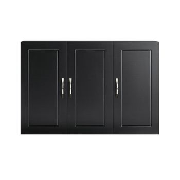 Armario colgante para baño con balda ajustable y 3 puertas negro