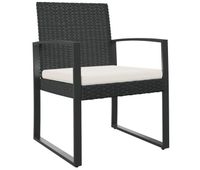sillas de comedor para jardin 2 unidades pp aspecto de ratan negro