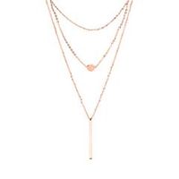 cadena de acero inoxidable chapado en oro rosa tres filas