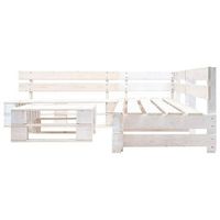 conjunto de muebles de jardin de palets 4 uds  mesa y sillas madera blanco