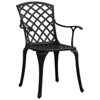 conjunto mesa y sillas jardin de bistro 3 uds aluminio fundido negro