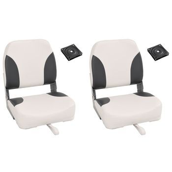 Asiento Plegable Para Barco Juego De 2 Con Respaldo Bajo Vidaxl