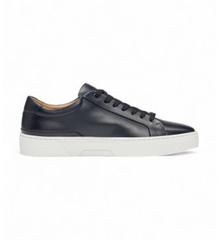BOSS para hombre. 50536841 Zapatillas de Piel Gary marino (45), Plano, Cordones, Casual