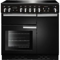 rangemaster professional 90 electric ceramic range cooker - black  chrome black