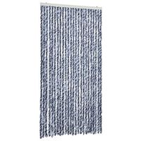 cortina antimoscas chenilla azul y blanco 100x200 cm vidaxl