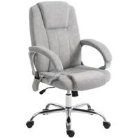 homcom silla de oficina masaje a 4 puntos con calefaccion y reposapies extraible gris