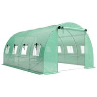 outsunny invernadero tunel de jardin 12m invernadero tunel 295x400x200cm 2 puertas y 8 ventanas cubierta de pe 140 gm verde   aosom espana