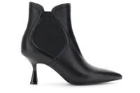 botines de piel con elasticos asimetricos black 39