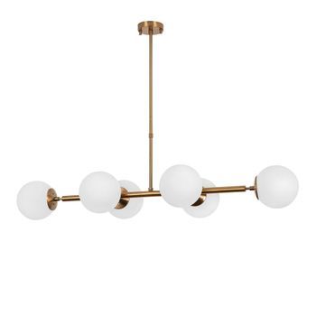Lámpara De Techo Fazli-10500 Oro Cobrizo Metal Vidrio 110x40x35-66 Cm