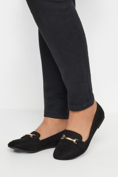 Mocasines Anchos Negros De Antelina Negra