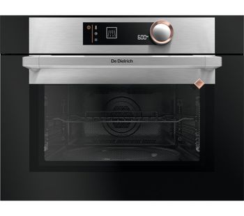 DE DIETRICH DKC7340X Built-in Combination Microwave - Black & Silver, Black