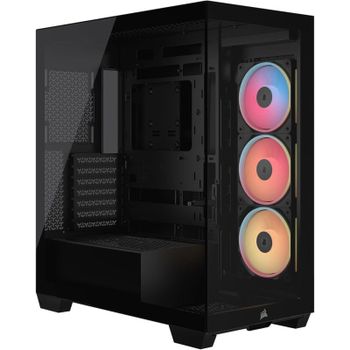 Corsair 3500X LX-R RGB Vidrio Templado 3x Ventiladores Soporte E-ATX Gestión Avanzada de Cables Hub iCUE LINK Negro