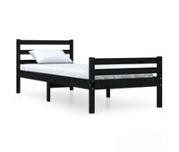 estructura de cama madera maciza negro 100x200 cm