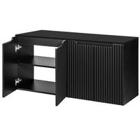 mueble de bano bajo lavabo newport con 4 puertas 120x60x40 cm - negro encasa