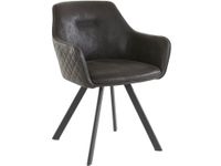 silla de comedor tapizada en microfibra antracita