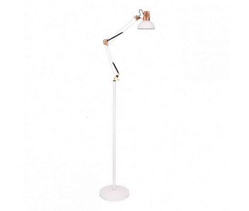 Lampara de pie metal color blanco serie rutilo 28cm