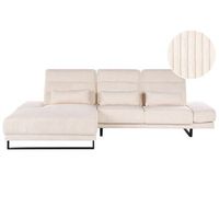 sofa esquinero patas de acero reposabrazos y respaldo ajustables muebles de salon tapiceria de pana beige derecho ikast