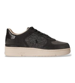 Polo Ralph Lauren para hombre. 809P15529001 Zapatillas Masters negro (40), Piel, Plano, Cordones, Casual