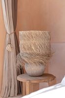 lampara de mesa de hierba gris natural