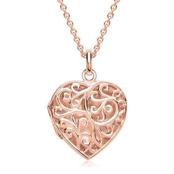 Cadena elegante adornos corazón rosado