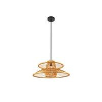 lampara de techo colgante bento de altura regulable e27 220240v ip20 24130xo50x50cm fabricada en metal y bambu color negro