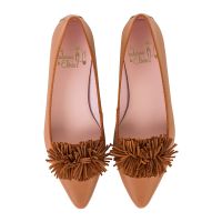slipper punta piel camel